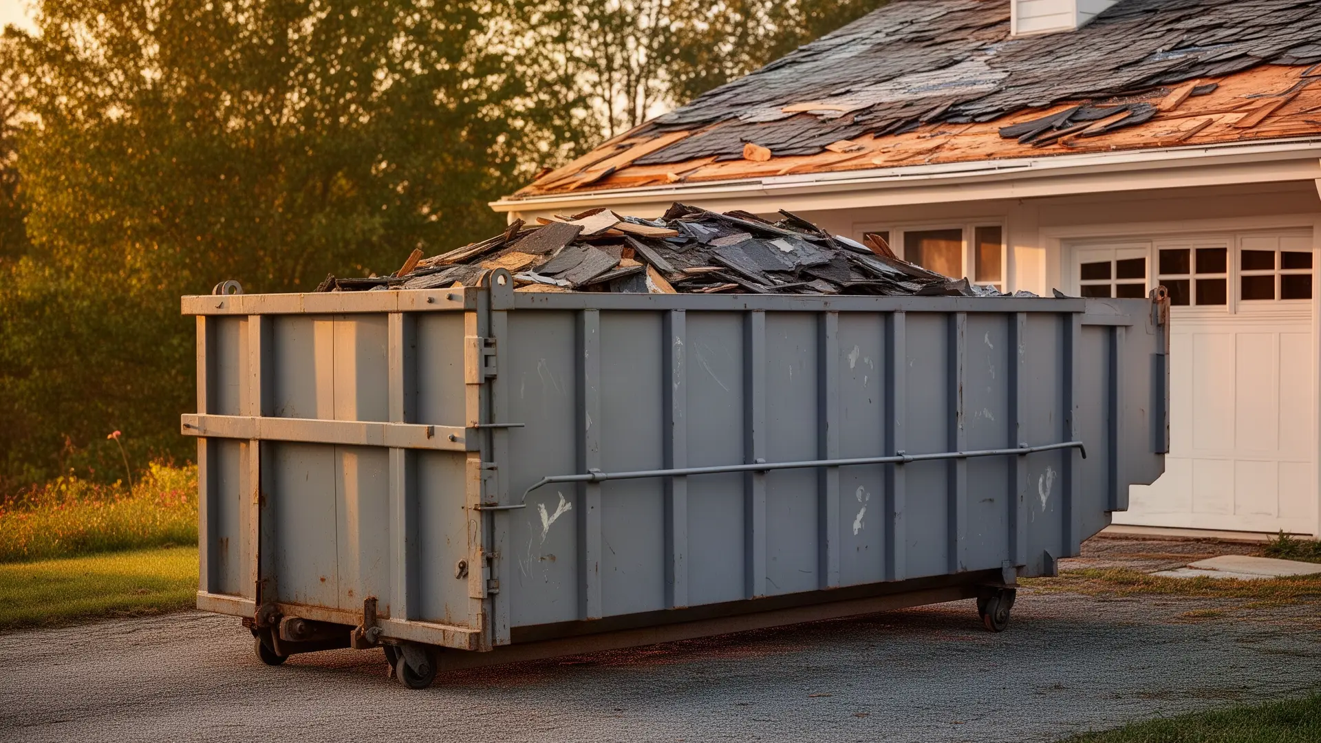 Roll-off dumpster from Dial Family Dumpster Rental in Dallas, TX